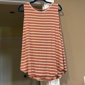 Brown and white striped flowy tank top, women size XL from Old Navy